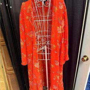 Torrid Red Floral Swim Coverup